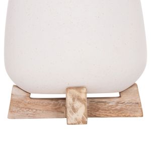 Frello Hm4674.02s fiber cement flower pot on a white teak stand 14.5x14.5x16cm.