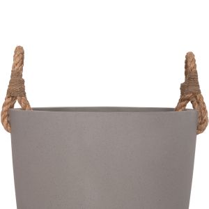 Tryll Hm4690l fiber cement planter in gray and with rope Φ40x25.5hcm.