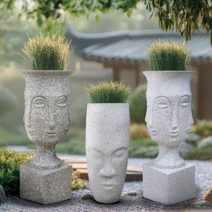 Floor pot Fl028 Face white color 31x30x68cm