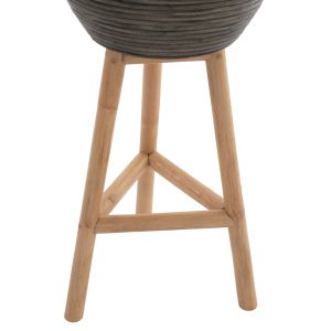 Freestanding planter natural rattan bamboo legs 36χ35χ95hcm Hm7724