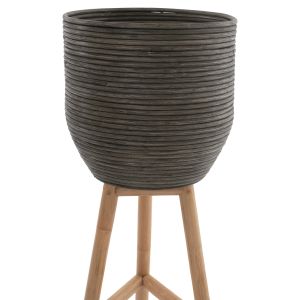 Freestanding planter natural rattan bamboo legs 36χ35χ95hcm Hm7724