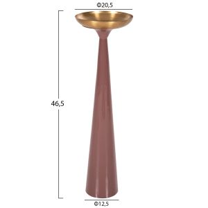 Candlestick (pillar) Guntur metal in light coral-gold color, D20.5x68hcm Hm4244.06