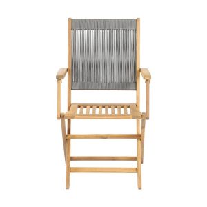 Folding garden chair made of acacia wood Fl922 with walnut frame - gray cord 54x60x92cm