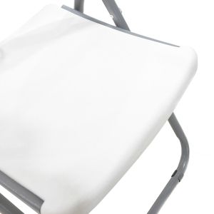 Folding camping chair Edison with metal and reinforced frame, white color