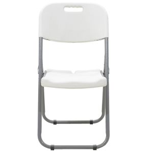 Folding camping chair Edison with metal and reinforced frame, white color