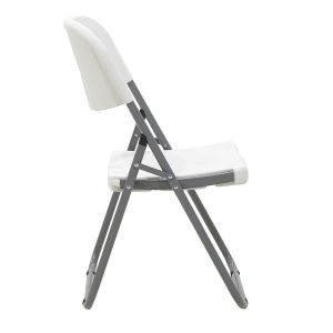 Folding camping chair Edison with metal and reinforced frame, white color