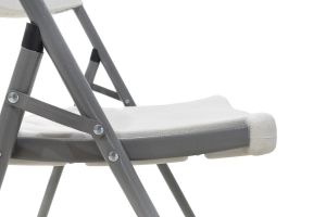 Folding camping chair Edison with metal and reinforced frame, white color