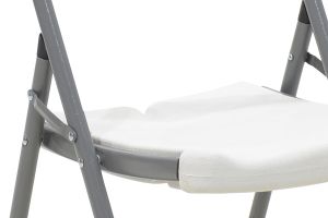 Folding camping chair Edison with metal and reinforced frame, white color