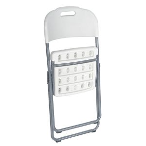 Folding camping chair Edison with metal and reinforced frame, white color