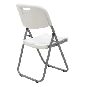 Folding camping chair Edison with metal and reinforced frame, white color
