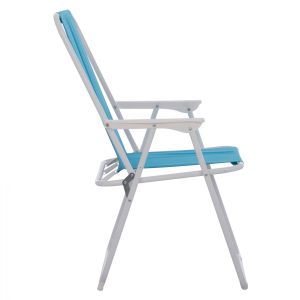 Folding beach chair with high back Hm5148 Metallic