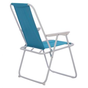 Folding beach chair with high back Hm5148 Metallic