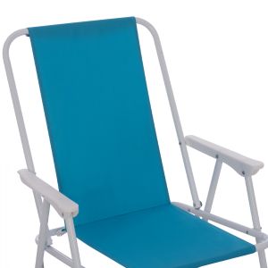 Folding beach chair with high back Hm5148 Metallic