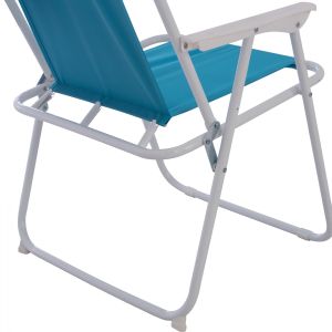 Folding beach chair with high back Hm5148 Metallic