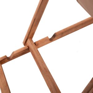 Folding beach chair-chaise longue Limnos solid beech-textile, with armrests, color Naturalhm11877