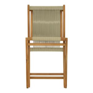 Сгъваем стол Banou тиково дърво и въже в черен нюанс 51,5x58x88см