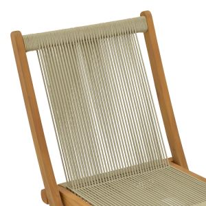 Сгъваем стол Banou тиково дърво и въже в черен нюанс 51,5x58x88см
