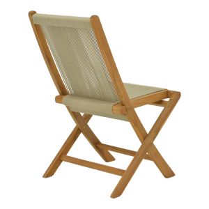 Сгъваем стол Banou тиково дърво и въже в черен нюанс 51,5x58x88см