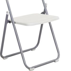 Folding chair Daxton made of white polypropylene and aluminum frame 49x46.5x73.5cm