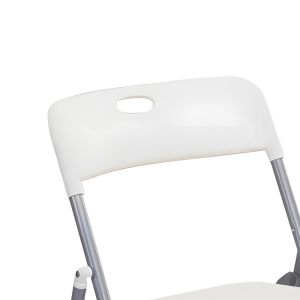 Folding chair Daxton made of white polypropylene and aluminum frame 49x46.5x73.5cm