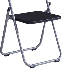 Folding chair Daxton made of black polypropylene and aluminum frame Black-silver 49x46.5x73.5cm