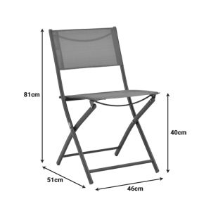 FOLDING CHAIR JEVE CHAMPAGNE COLOR, METAL AND TEXTILE 46X51X81CM