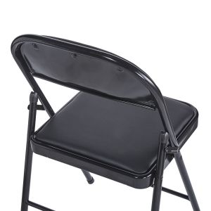 Сгъваем стол Niro от пу-метал в черен цвят 46x46x79см