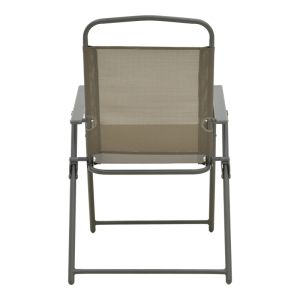 FOLDING CHAIR VELA ANTHRACITE METAL-TEXTILE IN CHAMPAGNE COLOR 53X58X90CM