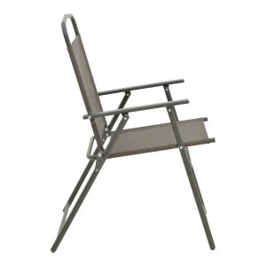 FOLDING CHAIR VELA ANTHRACITE METAL-TEXTILE IN CHAMPAGNE COLOR 53X58X90CM
