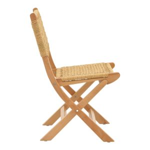 Folding chair Xianju, beech and rope in natural shade 47x58x85cm