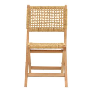 Folding chair Xianju, beech and rope in natural shade 47x58x85cm