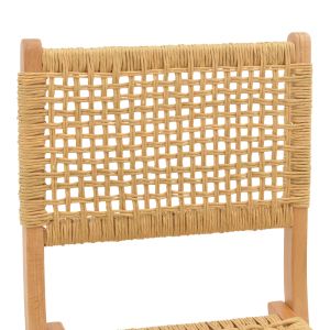 Folding chair Xianju, beech and rope in natural shade 47x58x85cm