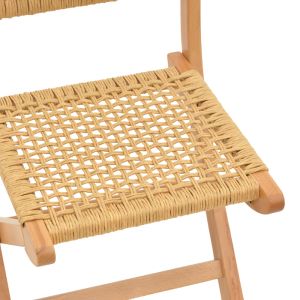 Folding chair Xianju, beech and rope in natural shade 47x58x85cm