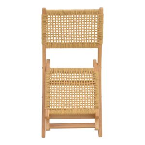 Folding chair Xianju, beech and rope in natural shade 47x58x85cm