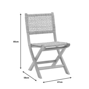 Folding chair Xianju, beech and rope in natural shade 47x58x85cm