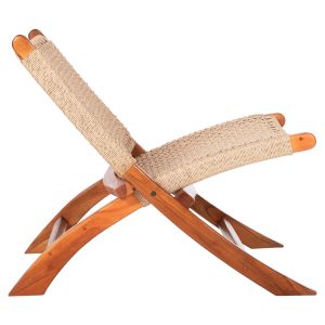 Folding chair for garden or living room teak Viro synthetic rope 65.5x80x67hcm Hm9477.01
