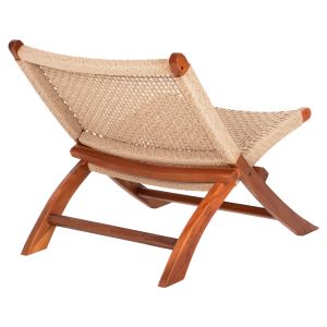 Folding chair for garden or living room teak Viro synthetic rope 65.5x80x67hcm Hm9477.01