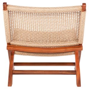 Folding chair for garden or living room teak Viro synthetic rope 65.5x80x67hcm Hm9477.01