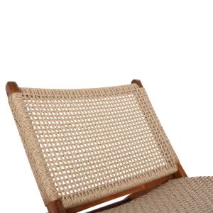 Folding chair for garden or living room teak Viro synthetic rope 65.5x80x67hcm Hm9477.01