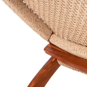 Folding chair for garden or living room teak Viro synthetic rope 65.5x80x67hcm Hm9477.01
