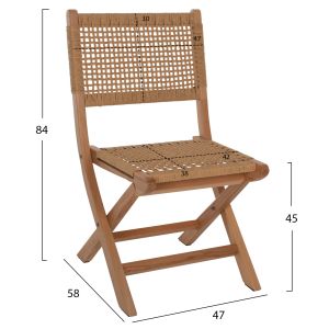 Folding chair made of beech and natural rope Hm9411,01