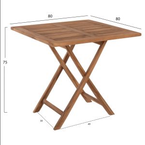 Folding garden table Kendall Hm9544 made of solid teak wood 80x80x75hcm