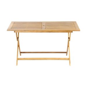 Folding garden table made of acacia wood Fl943 with walnut frame 140x80x74cm