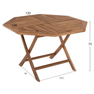 Folding garden dining table Kendall Hm9545 made of solid teak wood 120x120x75hcm