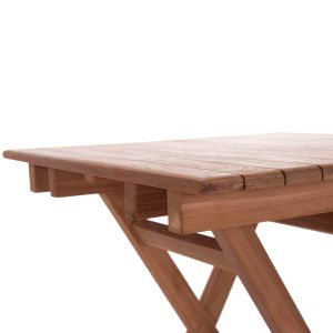 Сгъваема квадратна маса Heidel Hm18121 тиково дърво - естествен цвят 60x60x75всм.