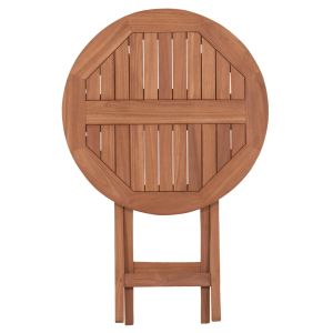 Сгъваема кръгла маса Eris Hm18119 тикова дървесина - естествен цвят Φ60x75всм.
