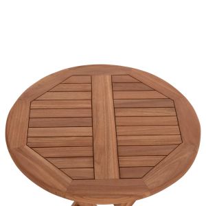 Сгъваема кръгла маса Eris Hm18119 тикова дървесина - естествен цвят Φ60x75всм.