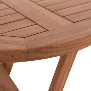 Сгъваема кръгла маса Eris Hm18119 тикова дървесина - естествен цвят Φ60x75всм.