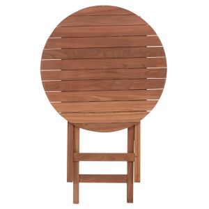 Сгъваема кръгла маса Heidel Hm18120 тикова дървесина - естествен цвят Φ60x75всм.