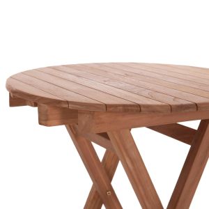 Сгъваема кръгла маса Heidel Hm18120 тикова дървесина - естествен цвят Φ60x75всм.